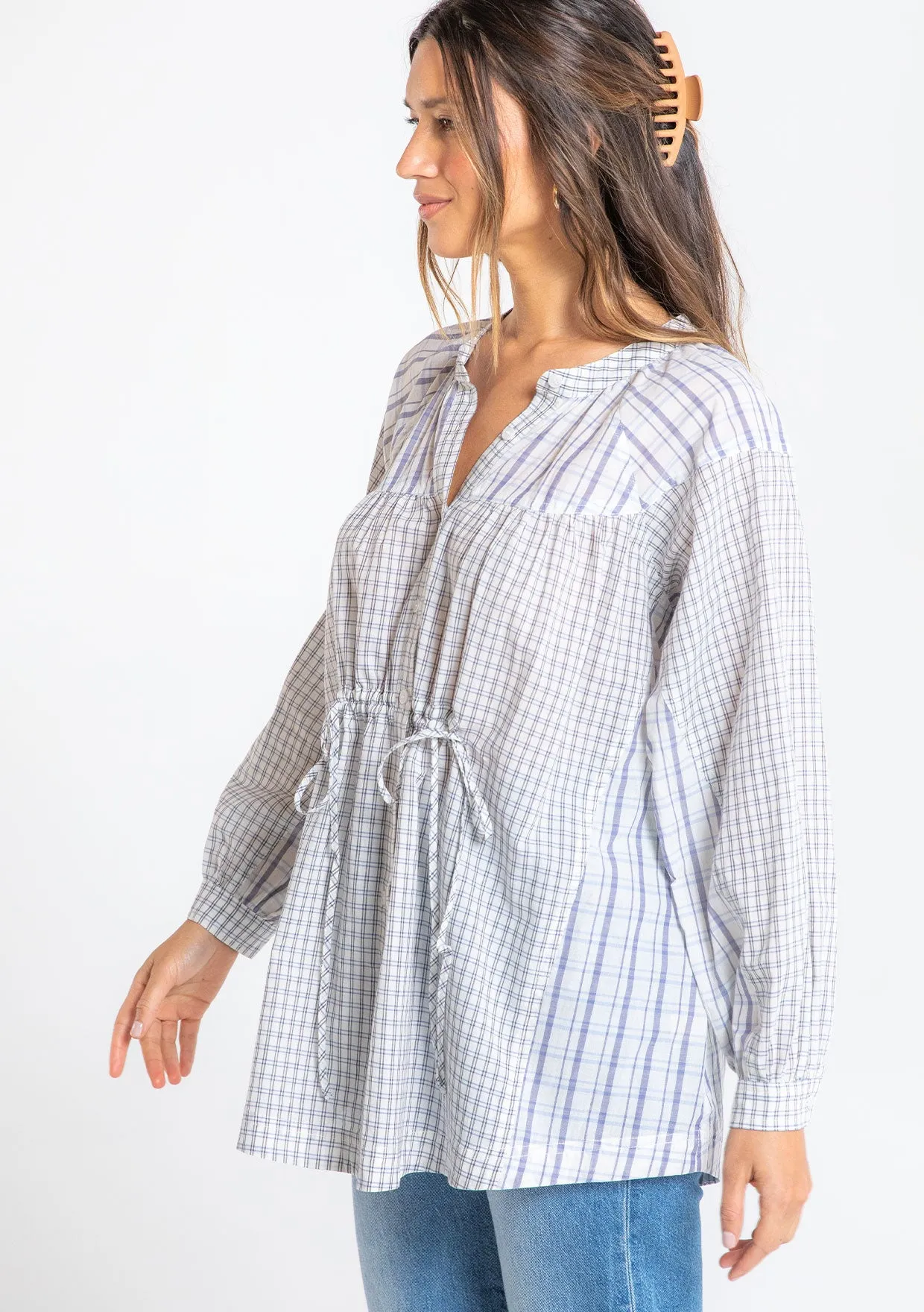 Marcelle Oversized Plaid Tunic Top sold by lovestitch product image thumbnail 3