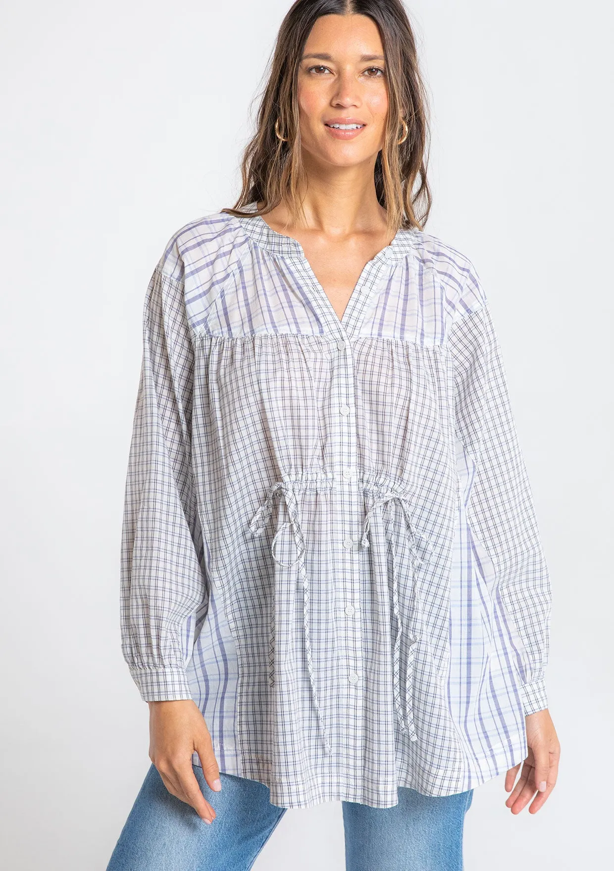 Marcelle Oversized Plaid Tunic Top sold by lovestitch product image thumbnail 4
