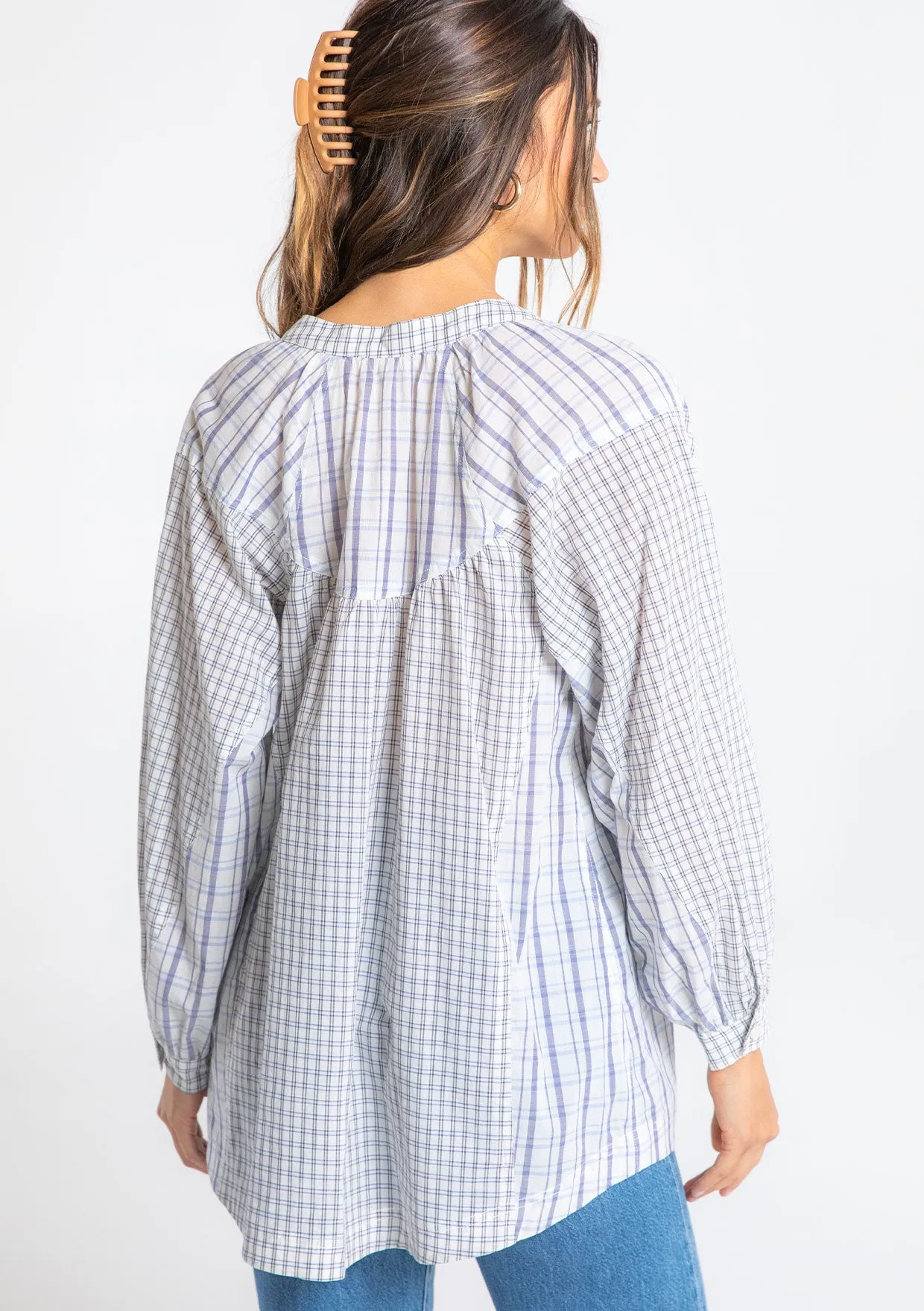 Marcelle Oversized Plaid Tunic Top sold by lovestitch product image thumbnail 5