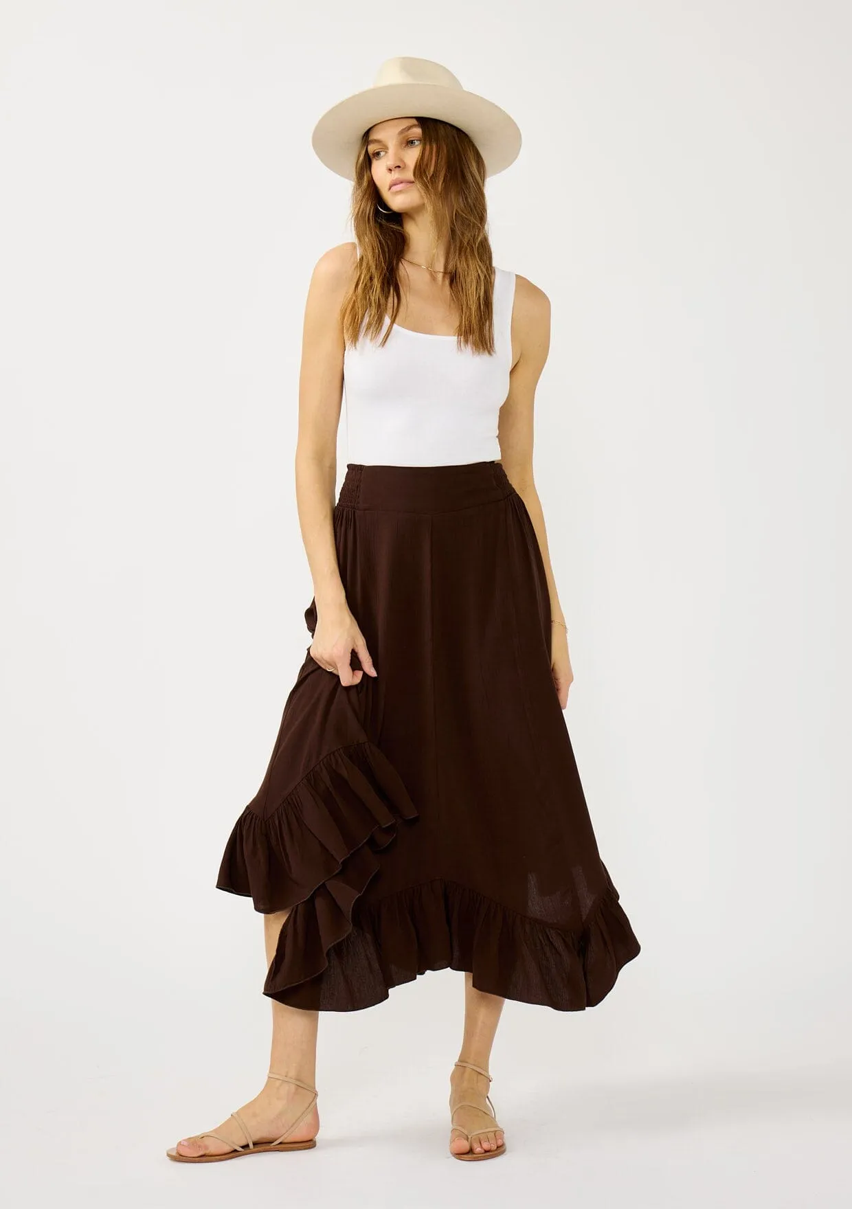 Lainey Ruffle Maxi Skirt sold by lovestitch