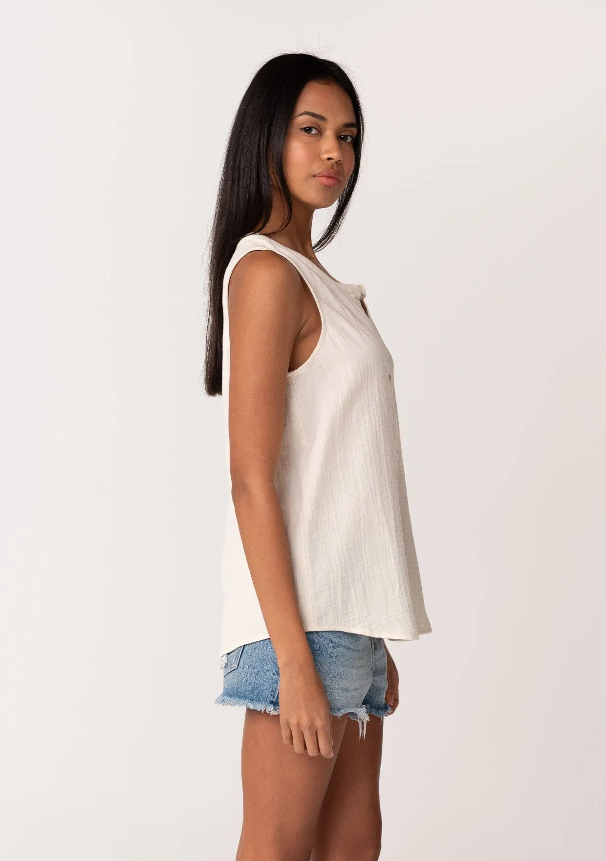 Lue Henley Tank Top sold by lovestitch product image thumbnail 3