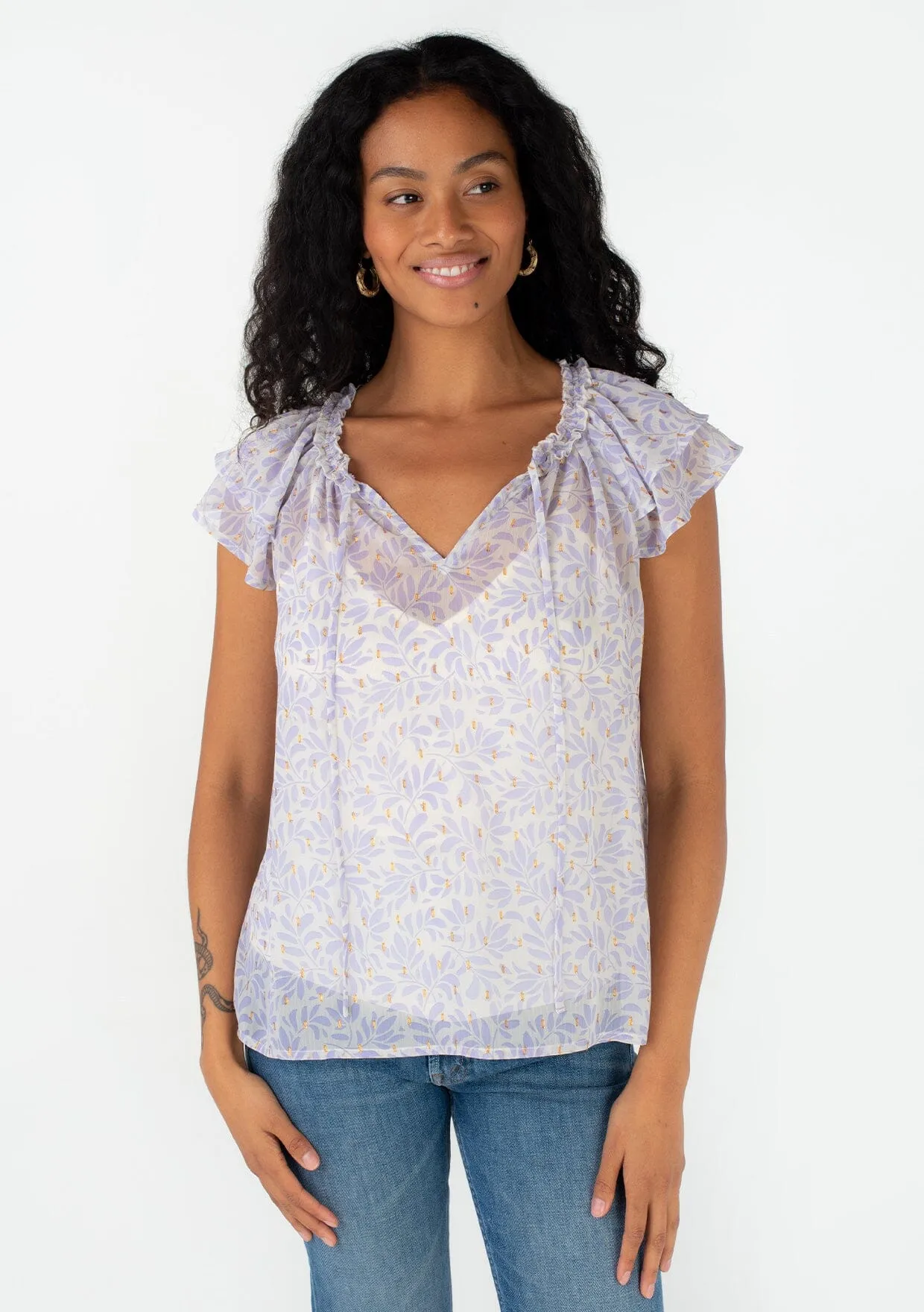 Corinth Flutter Sleeve Blouse sold by lovestitch