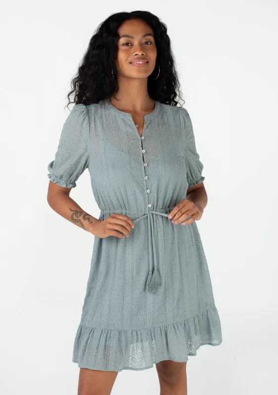 Annika Eyelet Mini Dress sold by lovestitch