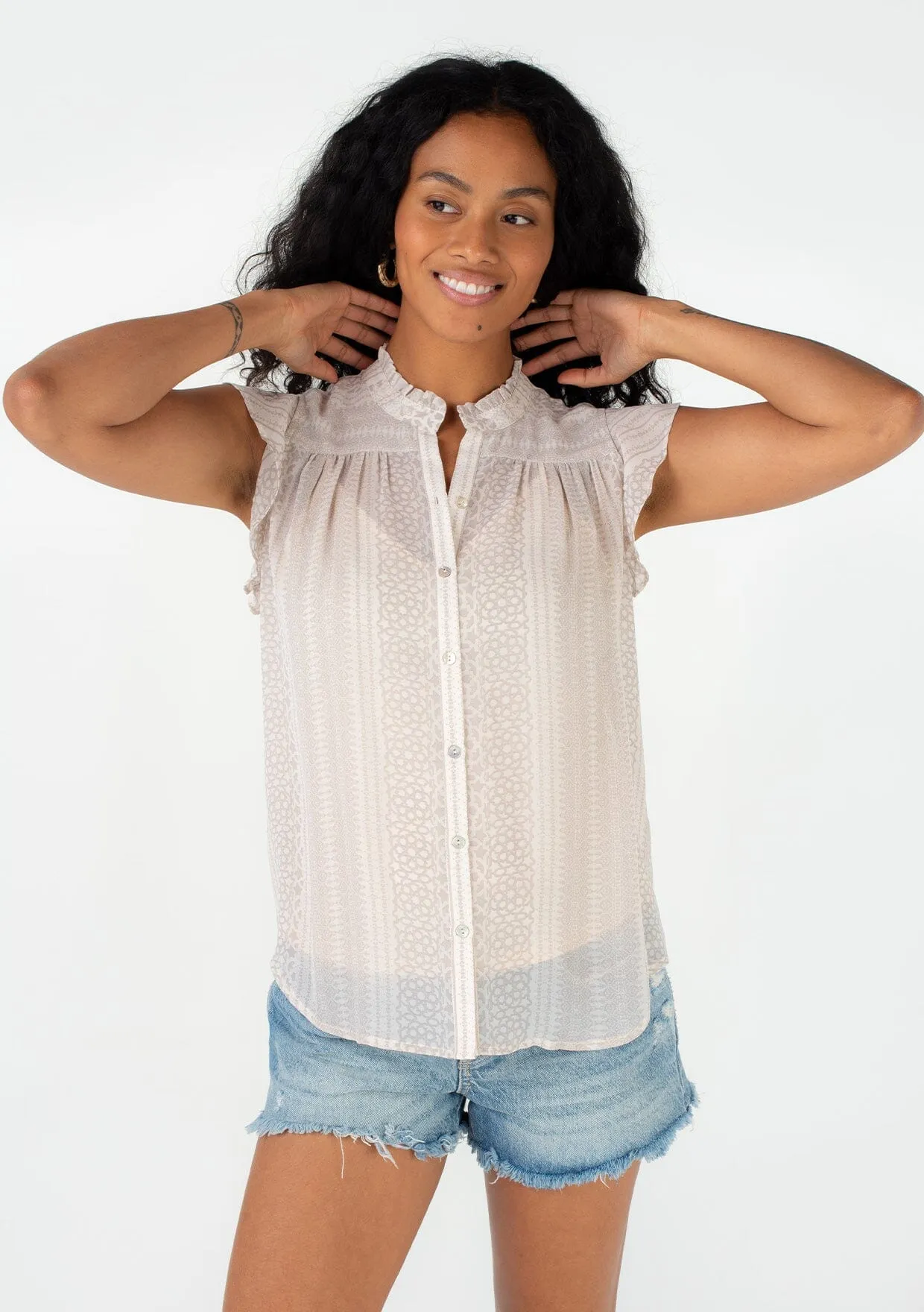 Armene Flutter Sleeve Top sold by lovestitch product image thumbnail 4