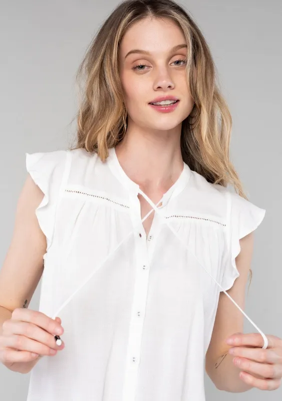 Canyons Flutter Sleeve Top sold by lovestitch