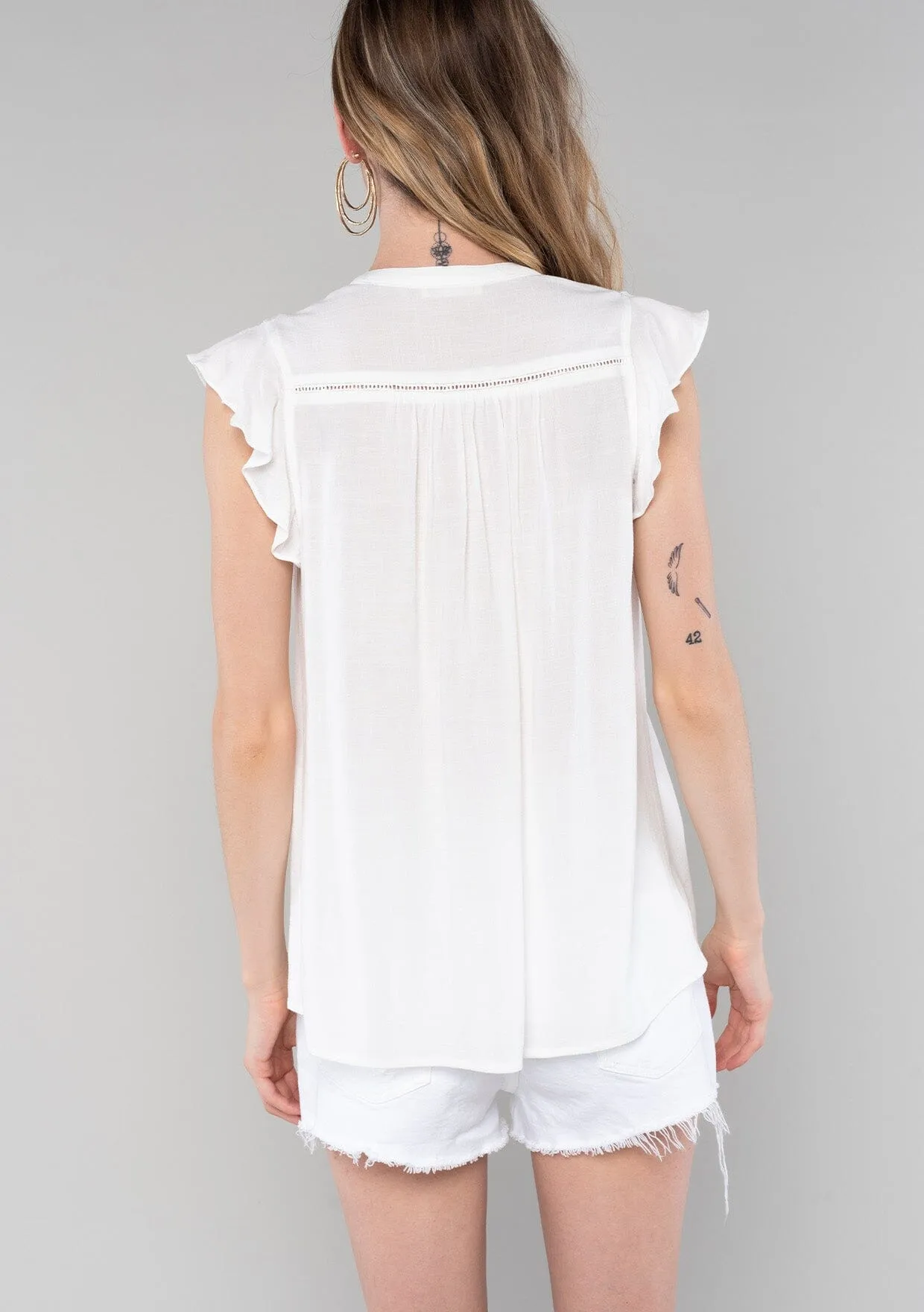 Canyons Flutter Sleeve Top sold by lovestitch product image thumbnail 2