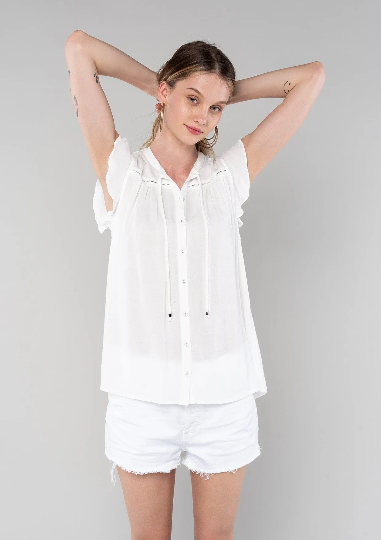 Canyons Flutter Sleeve Top sold by lovestitch product image thumbnail 4