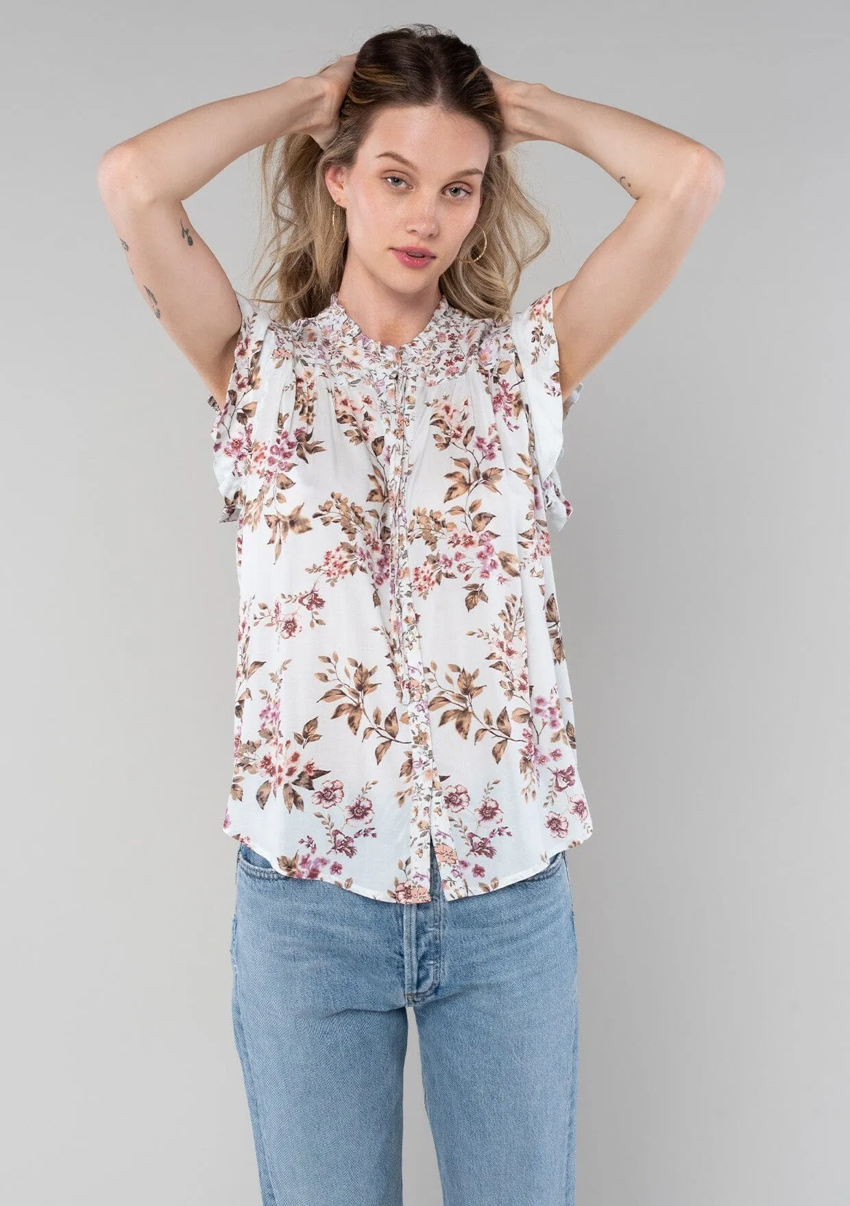 Daniella Flutter Sleeve Top sold by lovestitch
