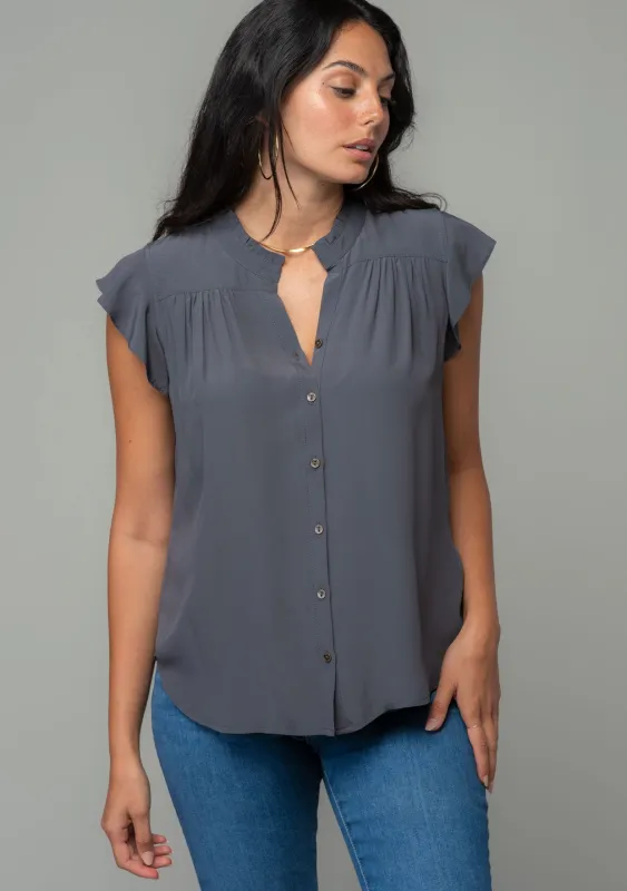 Boulevard Flutter Sleeve Top sold by lovestitch