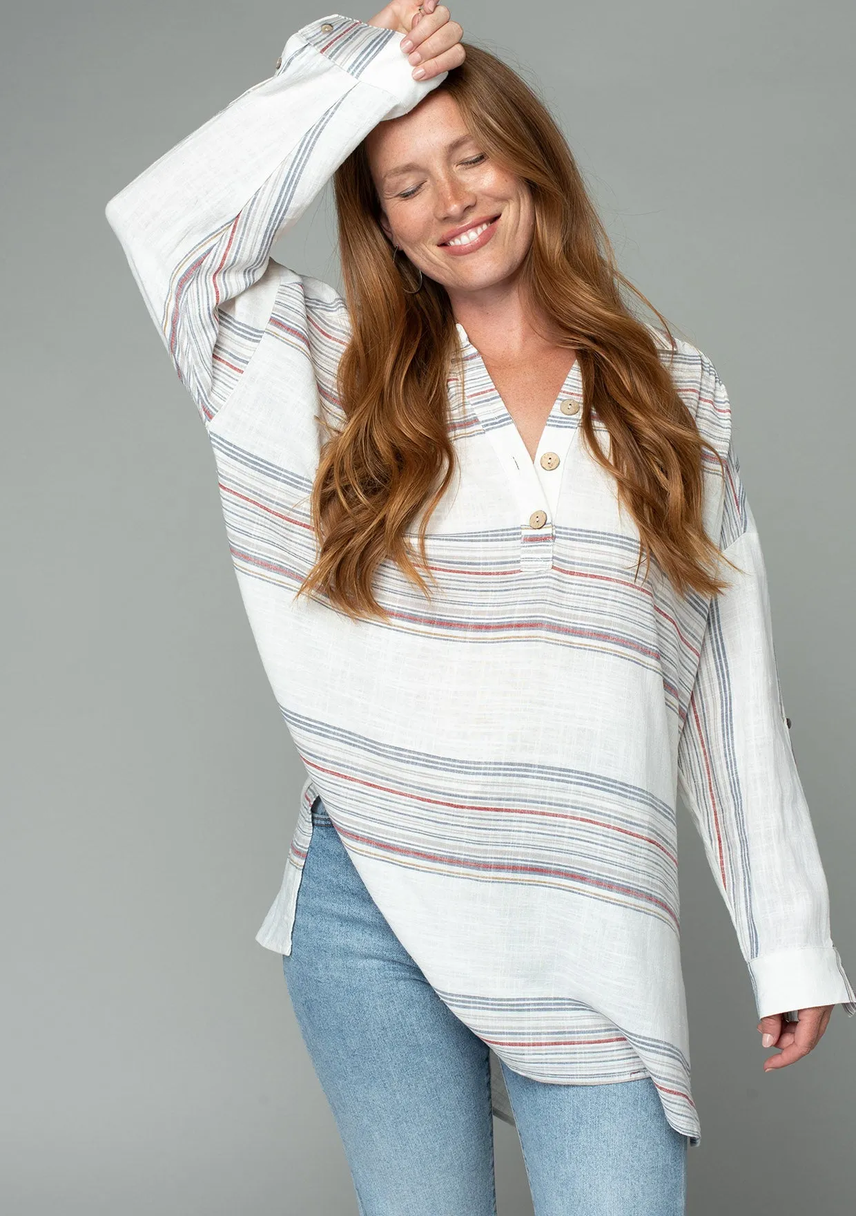 Take It Easy Henley Tunic sold by lovestitch