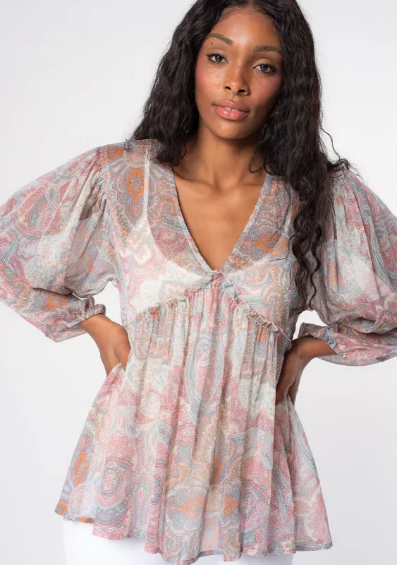 Destiny Sheer Paisley Top sold by lovestitch