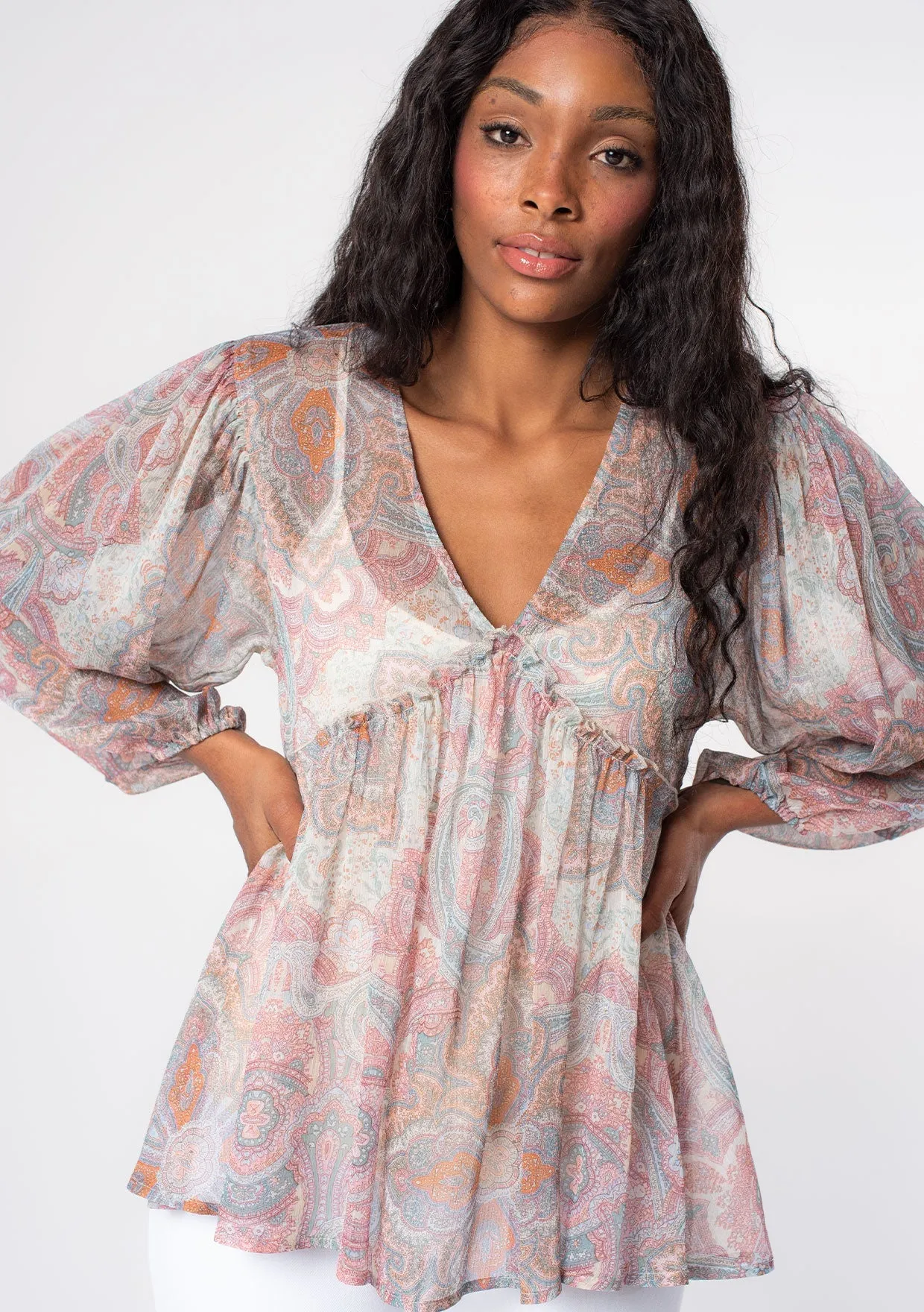 Destiny Sheer Paisley Top sold by lovestitch