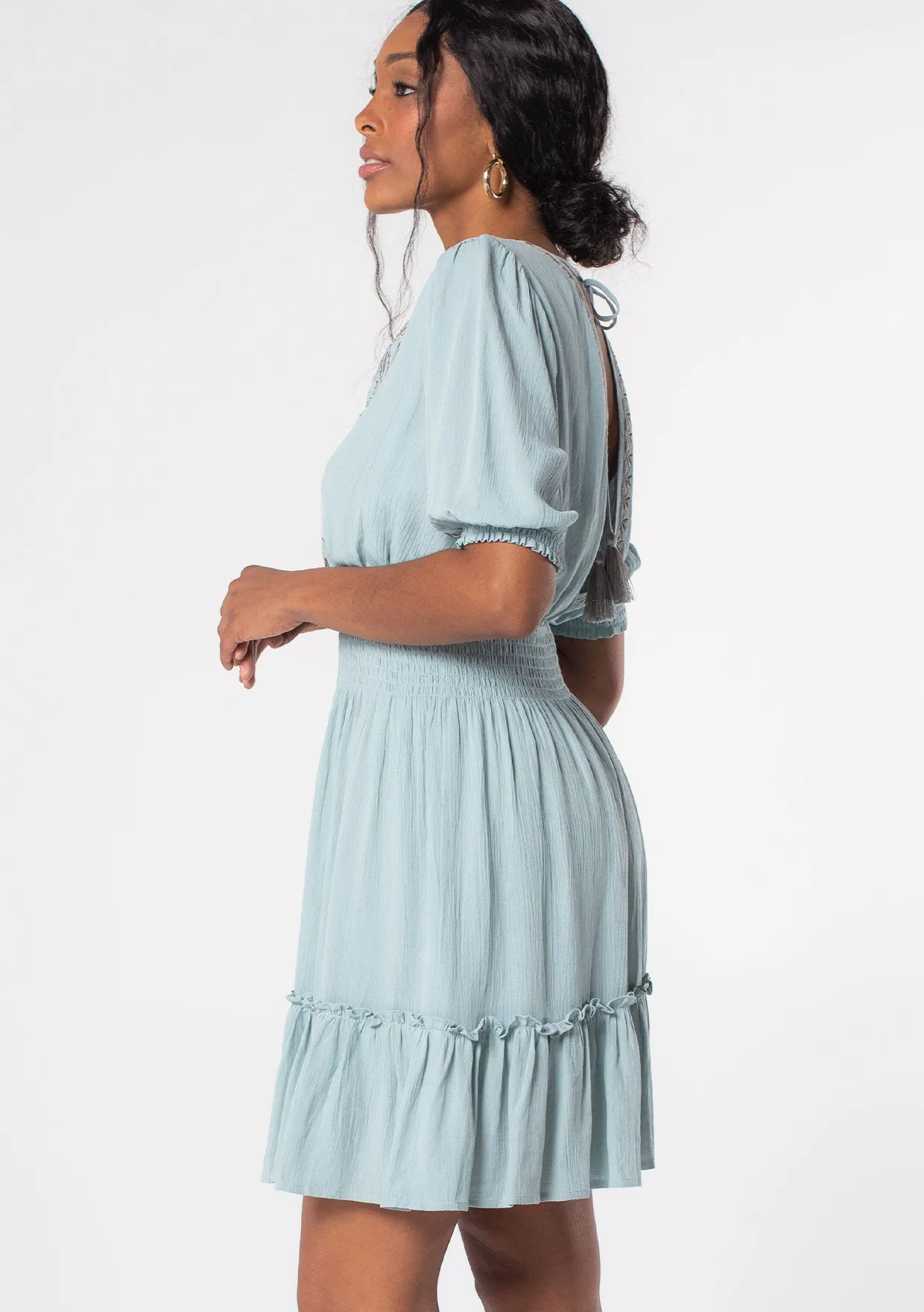 Libra Embroidered Mini Dress sold by lovestitch product image thumbnail 3