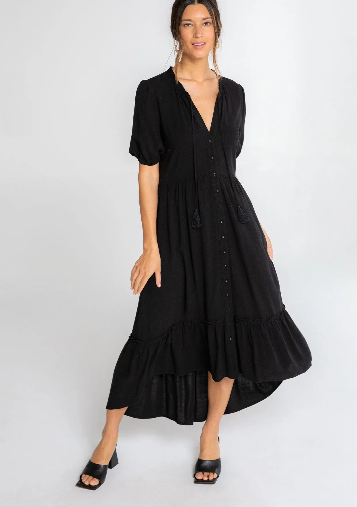 Hannah Button Front Midi Dress sold by lovestitch