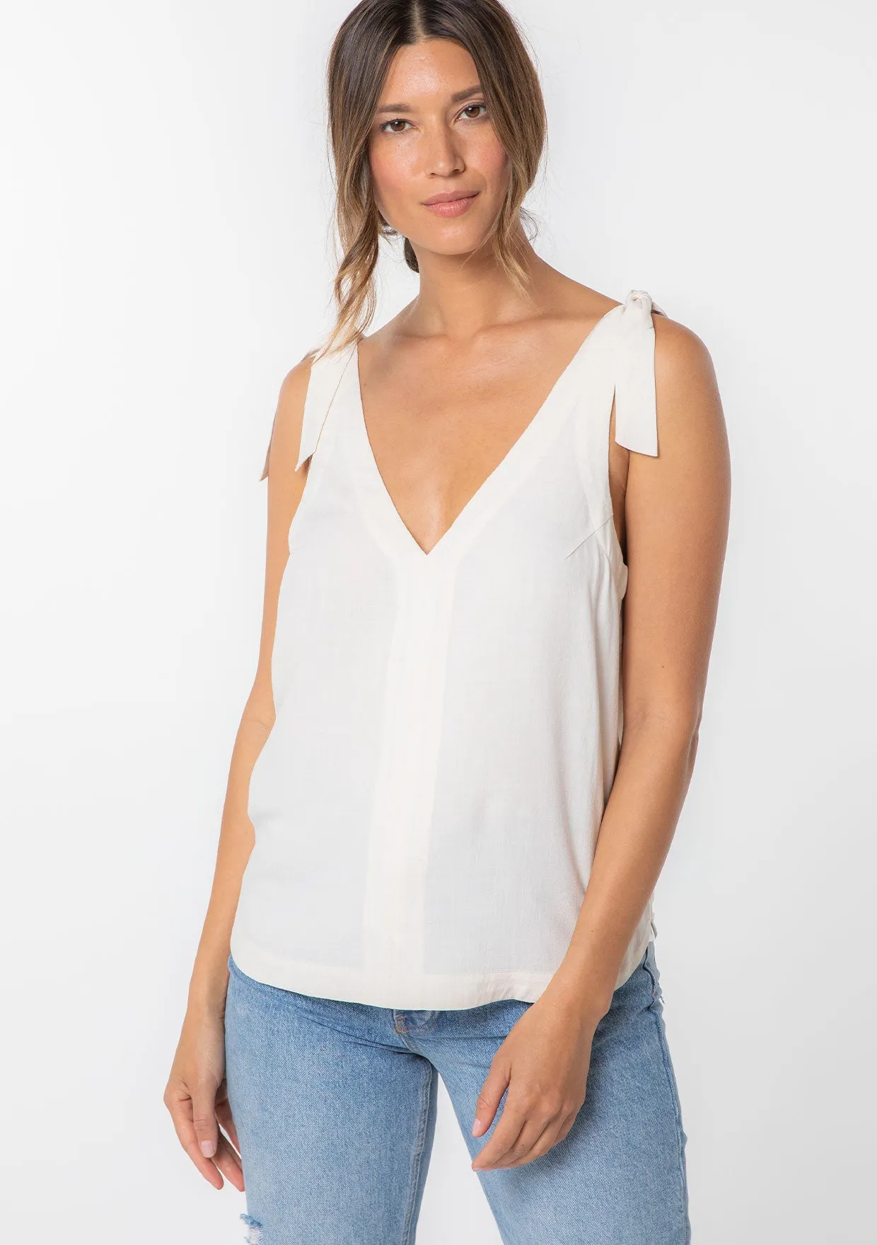 Delphine Tie Shoulder Tank Top sold by lovestitch product image thumbnail 5