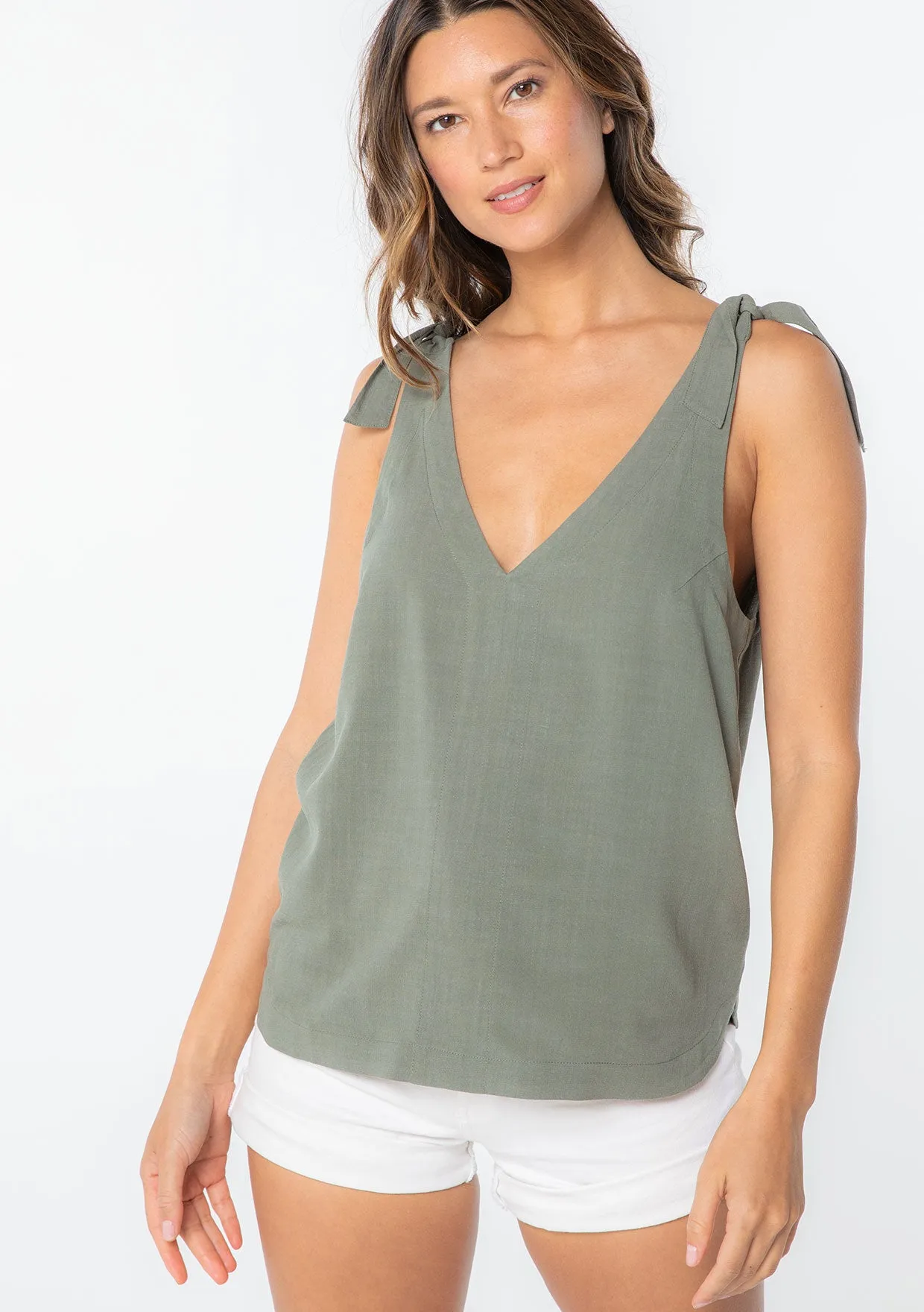 Delphine Tie Shoulder Tank Top sold by lovestitch