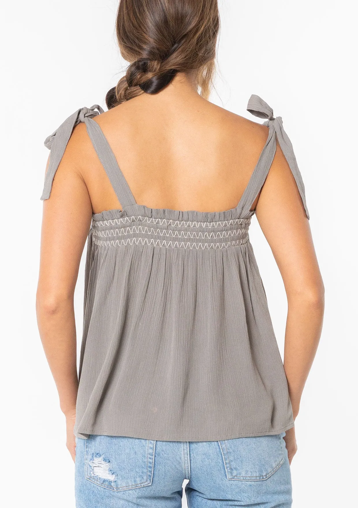 Nix Tie Shoulder Tank Top sold by lovestitch product image thumbnail 2