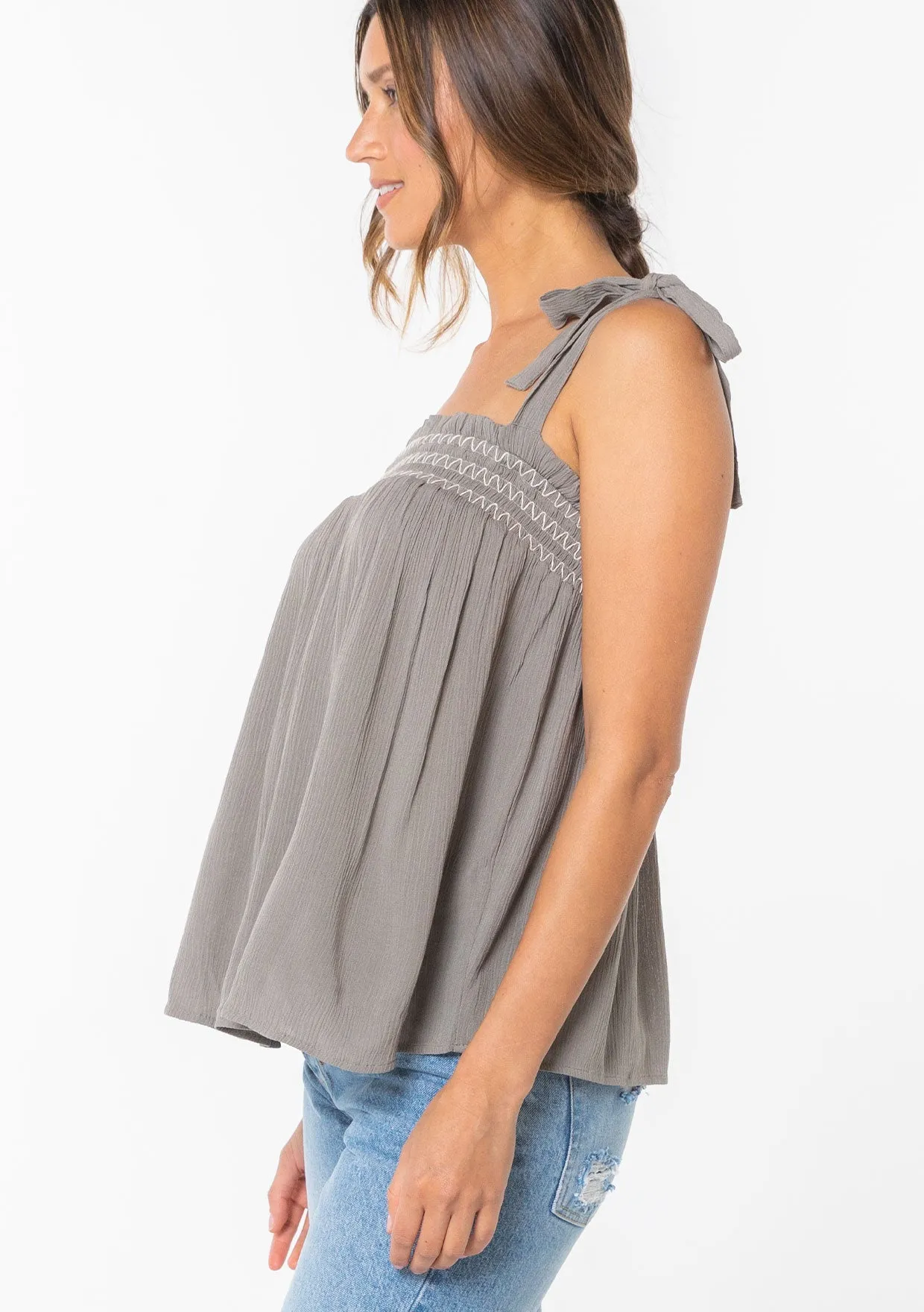 Nix Tie Shoulder Tank Top sold by lovestitch product image thumbnail 3
