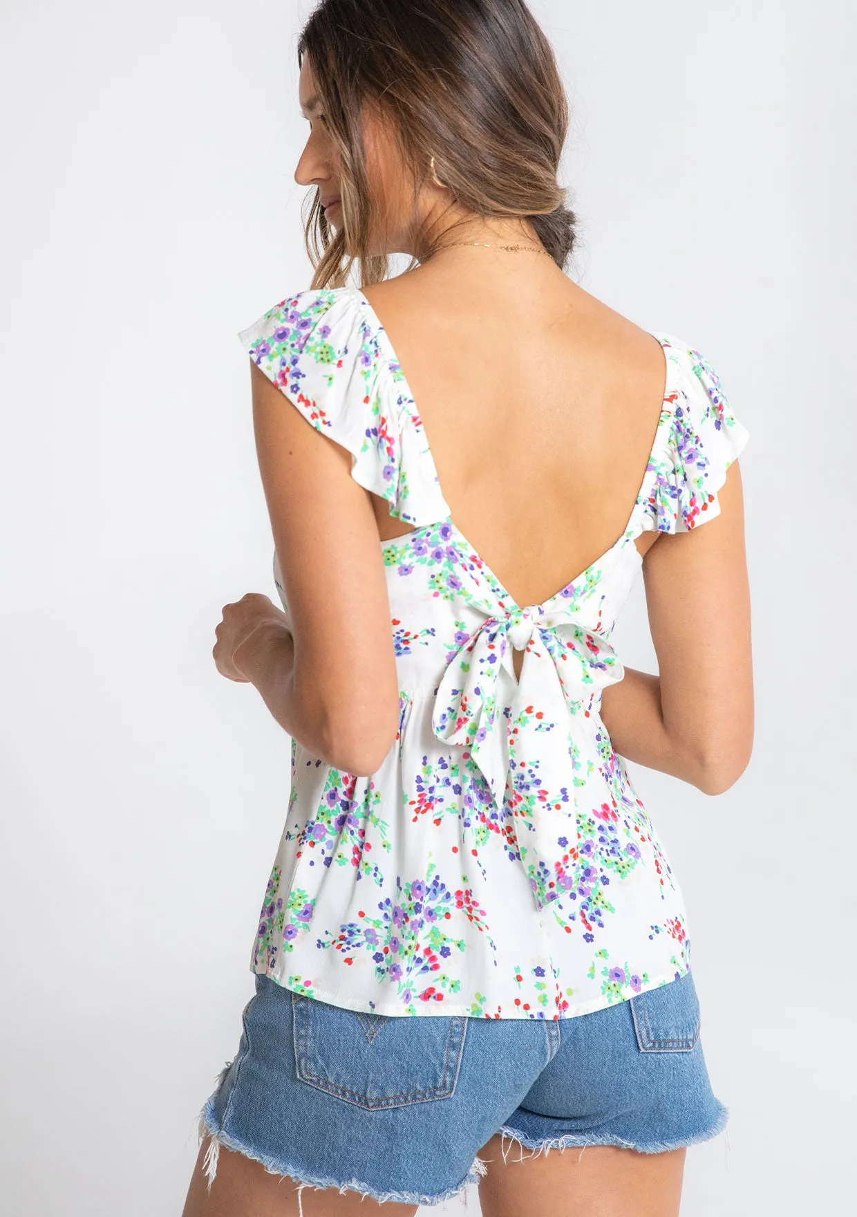 Hawthorn Flutter Sleeve Top sold by lovestitch