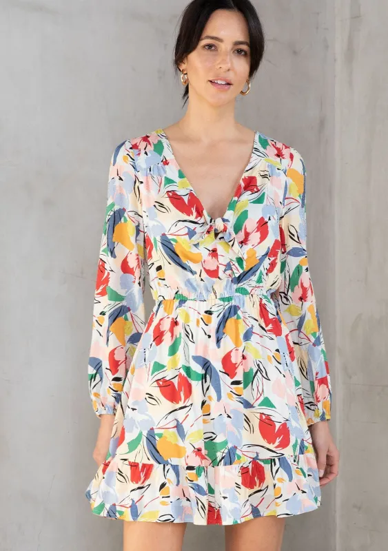 Georgia Tie Front Mini Dress sold by lovestitch