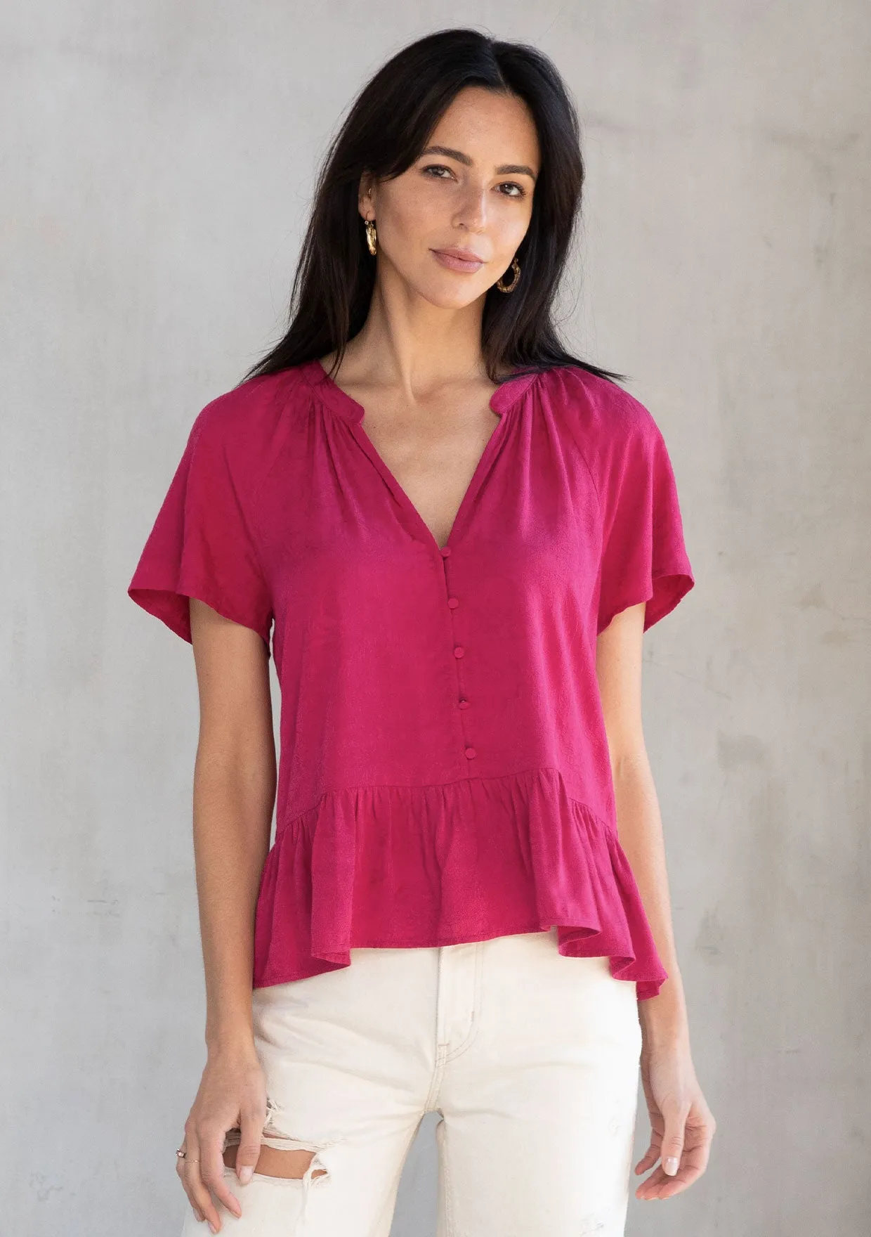 Stories Flutter Sleeve Top sold by lovestitch