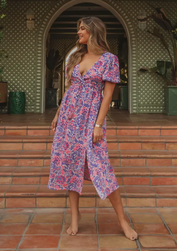 Sidra Puff Sleeve Midi Dress sold by lovestitch