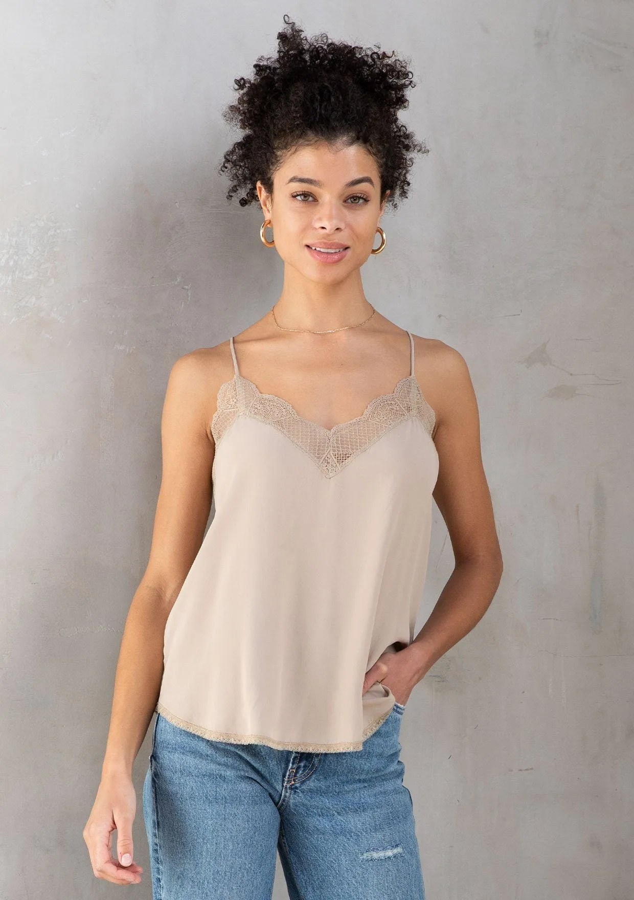 Lura Silky Lace Trim Camisole sold by lovestitch product image thumbnail 5