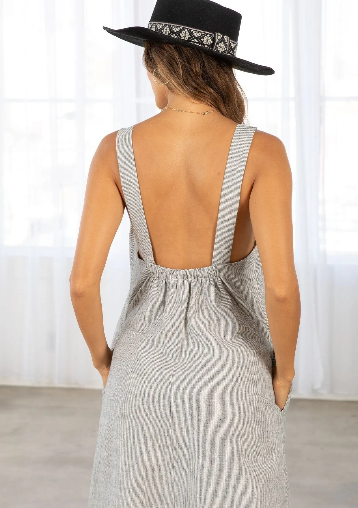 Scout Linen Stripe Midi Dress sold by lovestitch product image thumbnail 3