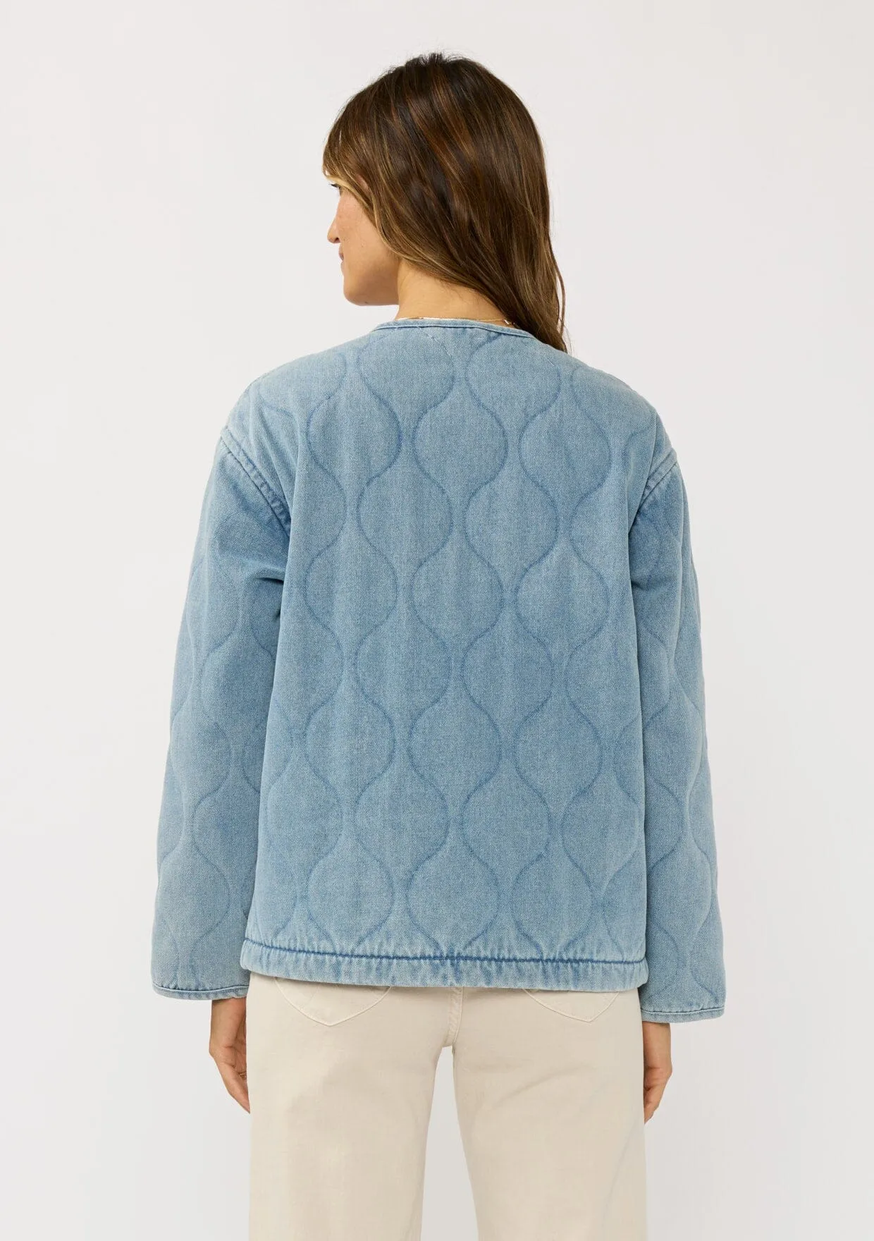 Kendra Quilted Denim Jacket sold by lovestitch product image thumbnail 4