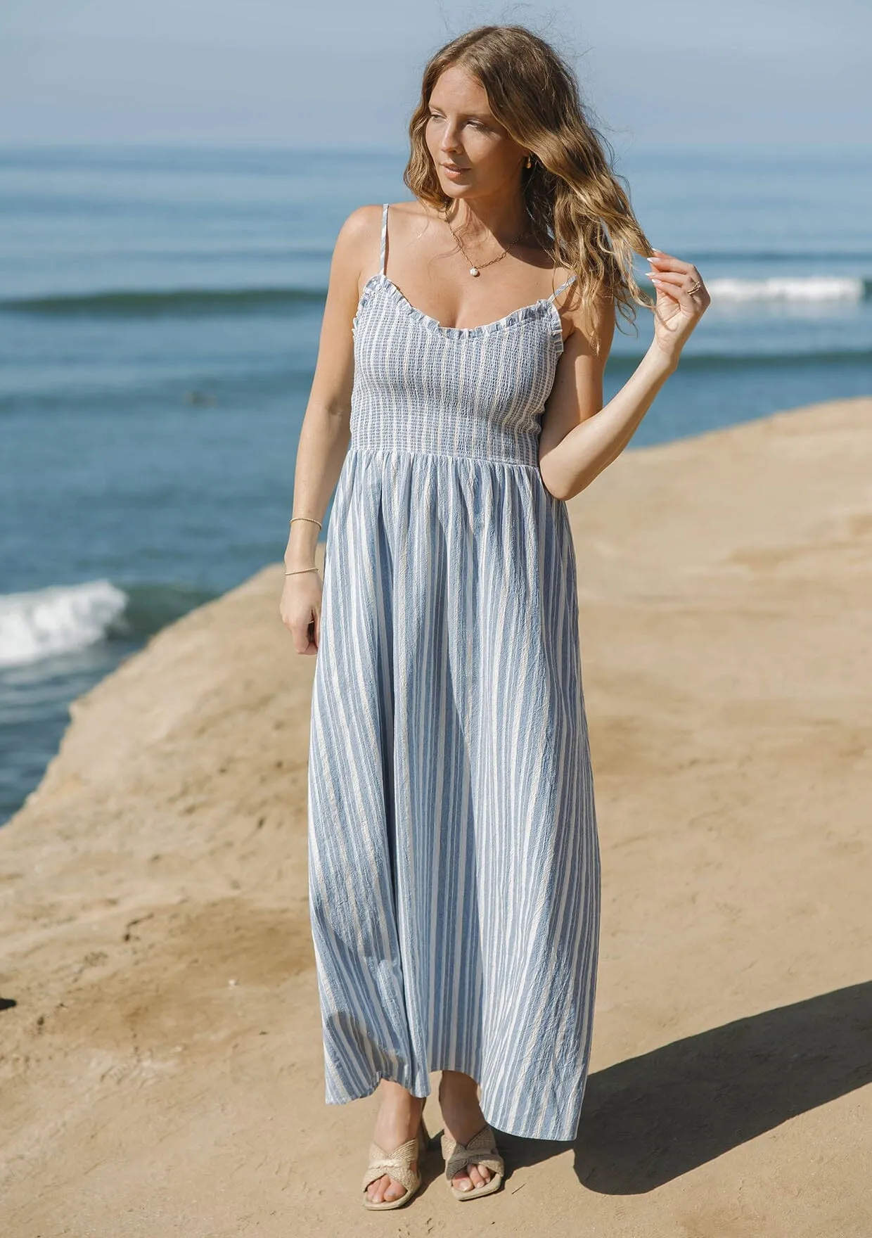 Coastal Striped Maxi Dress sold by lovestitch