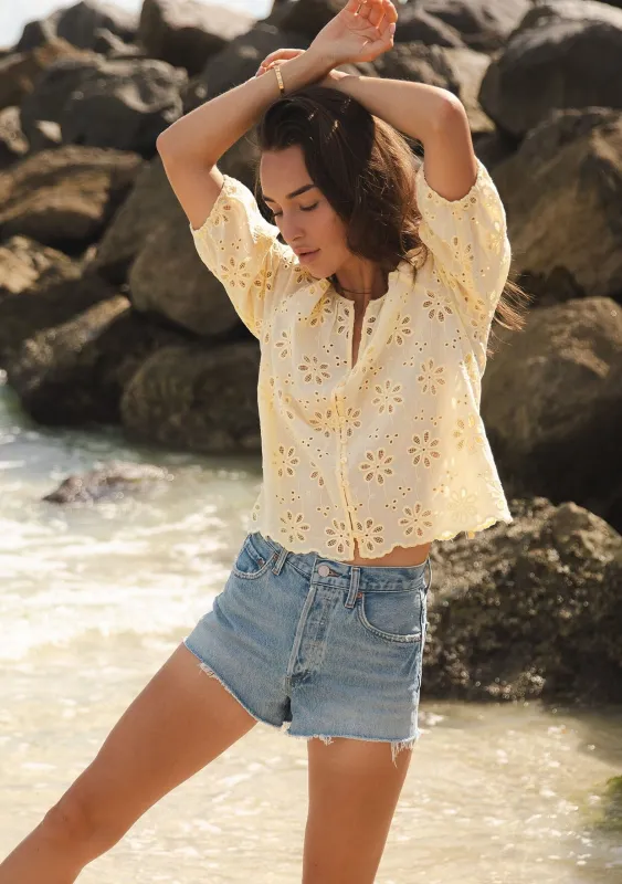 Nina Eyelet Top sold by lovestitch