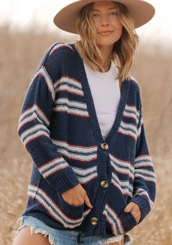 Sadie Striped Boyfriend Cardigan sold by lovestitch