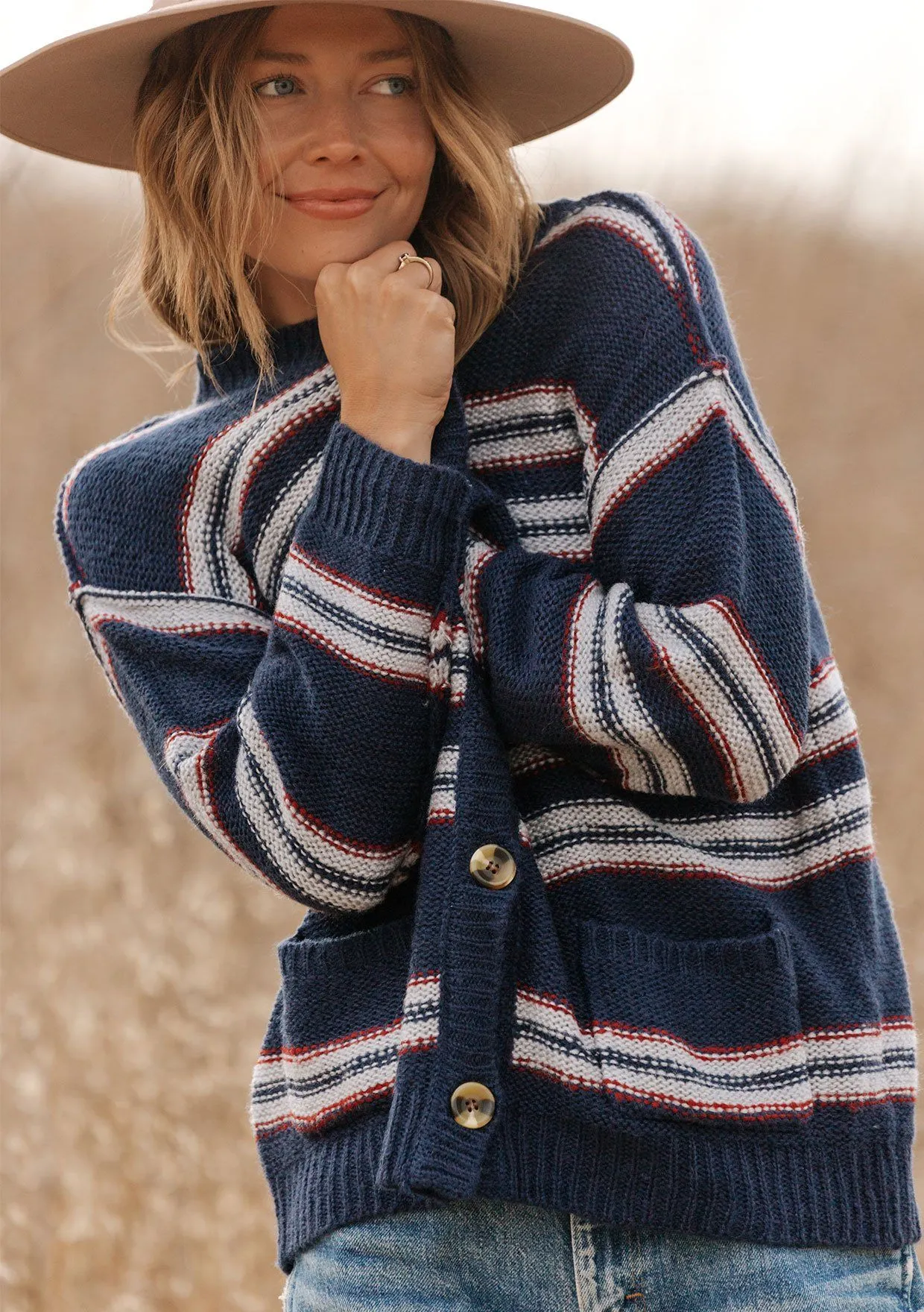Sadie Striped Boyfriend Cardigan sold by lovestitch product image thumbnail 4