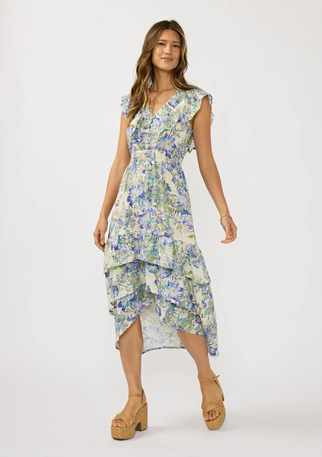 Marla Ruffle Midi Dress sold by lovestitch product image thumbnail 4
