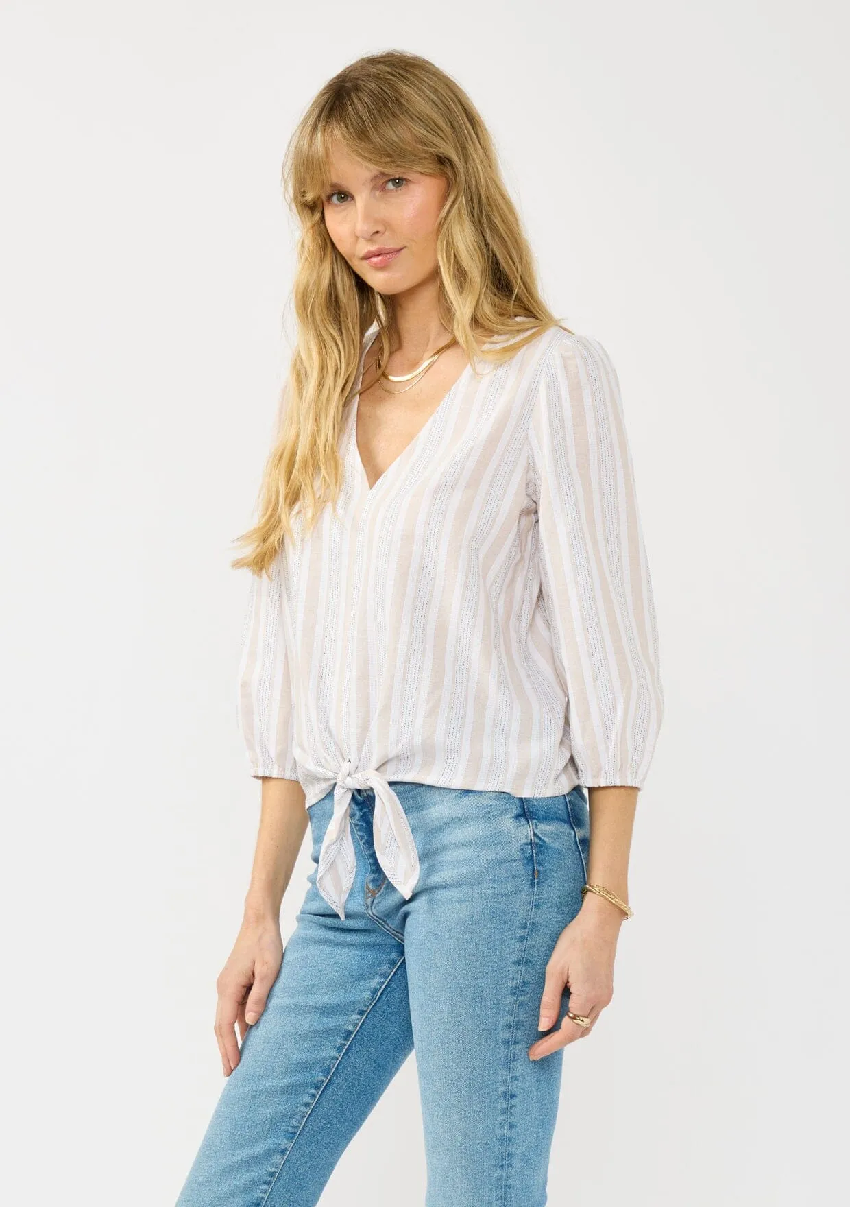 Nia Striped Tie Front Top sold by lovestitch product image thumbnail 2