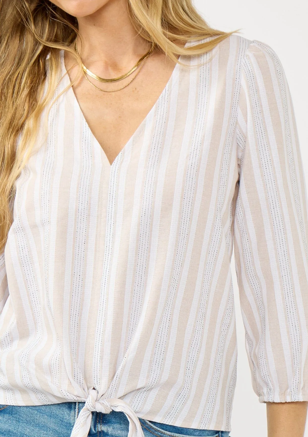 Nia Striped Tie Front Top sold by lovestitch product image thumbnail 4