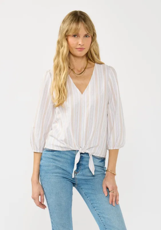 Nia Striped Tie Front Top made by lovestitch