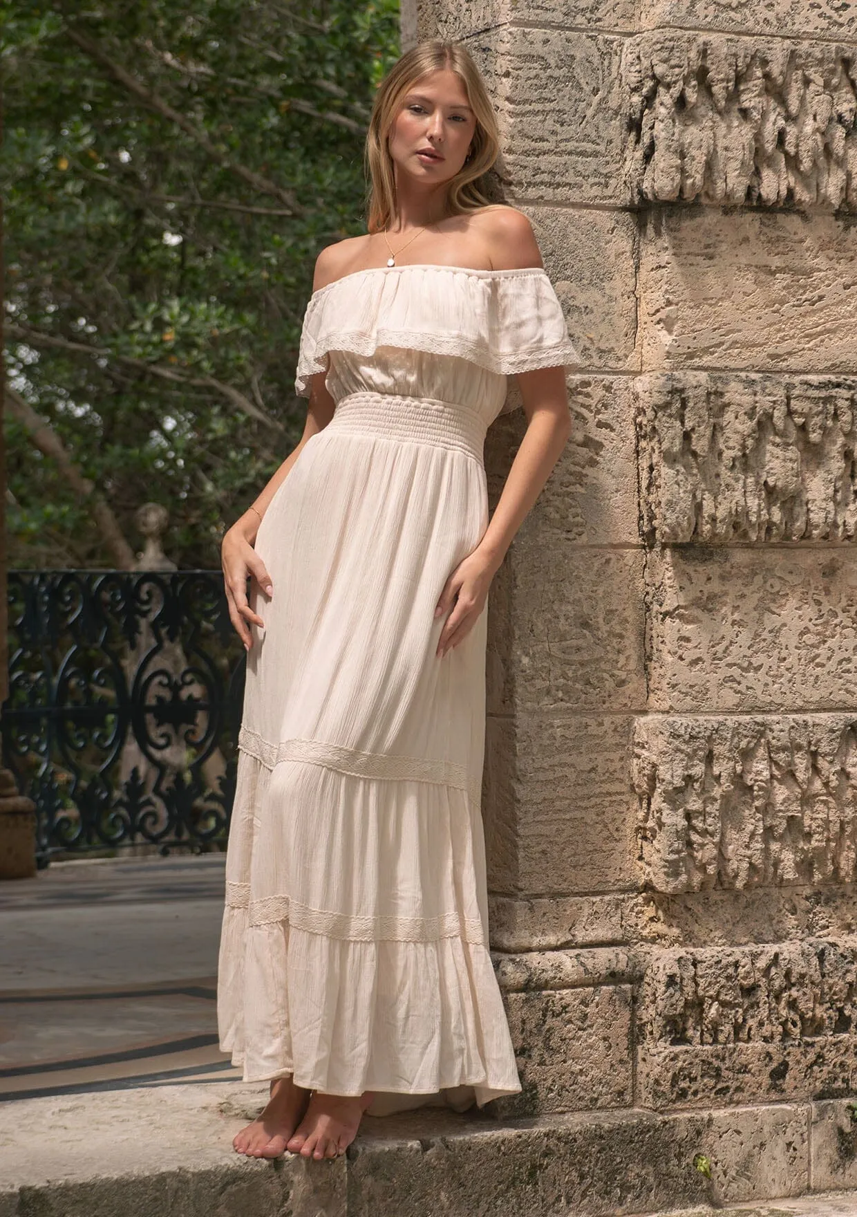 Lia Off Shoulder Maxi Dress sold by lovestitch