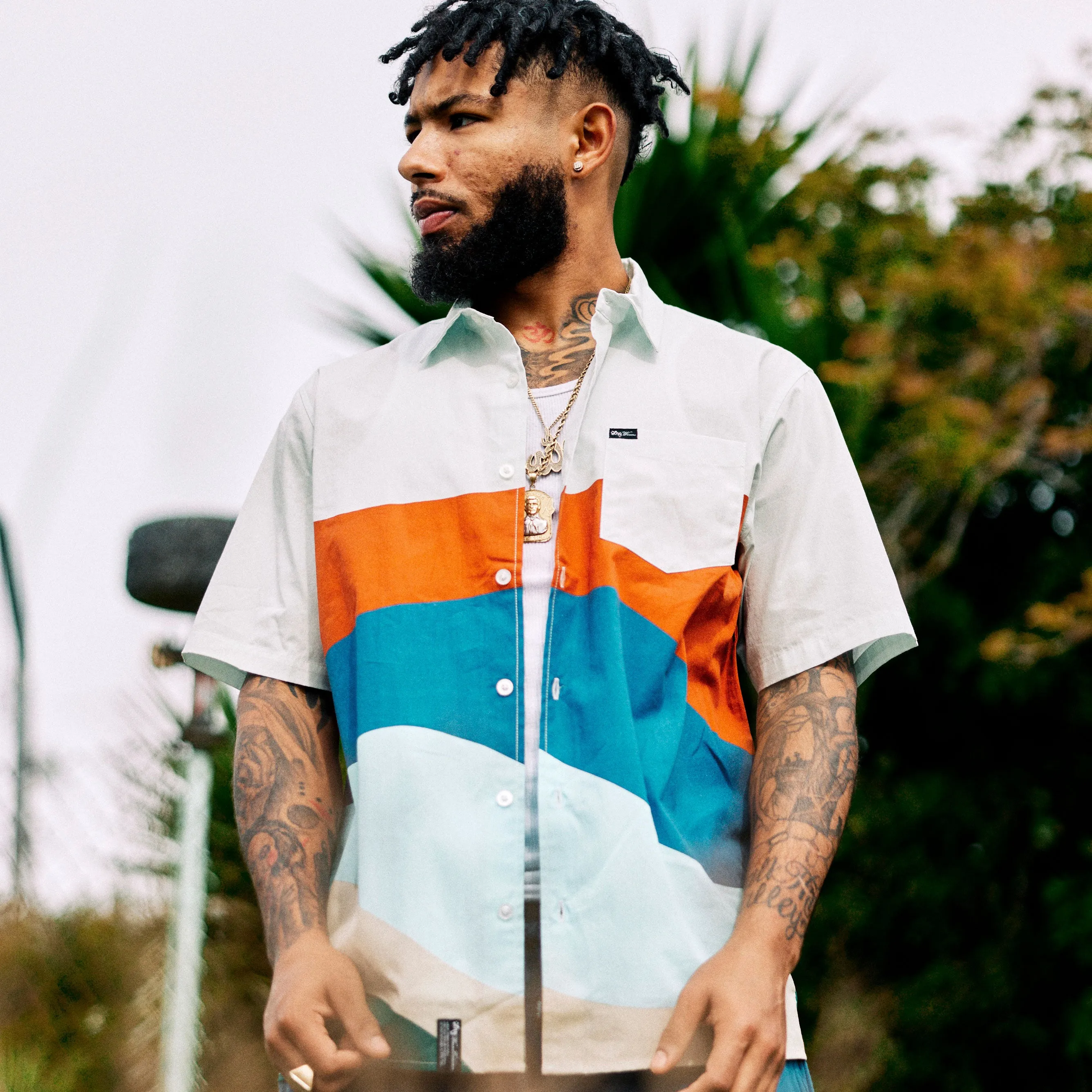 TECHNICOLOR HORIZON WOVEN SHIRT - FENNEL WHITE sold by Lrg product image thumbnail 3