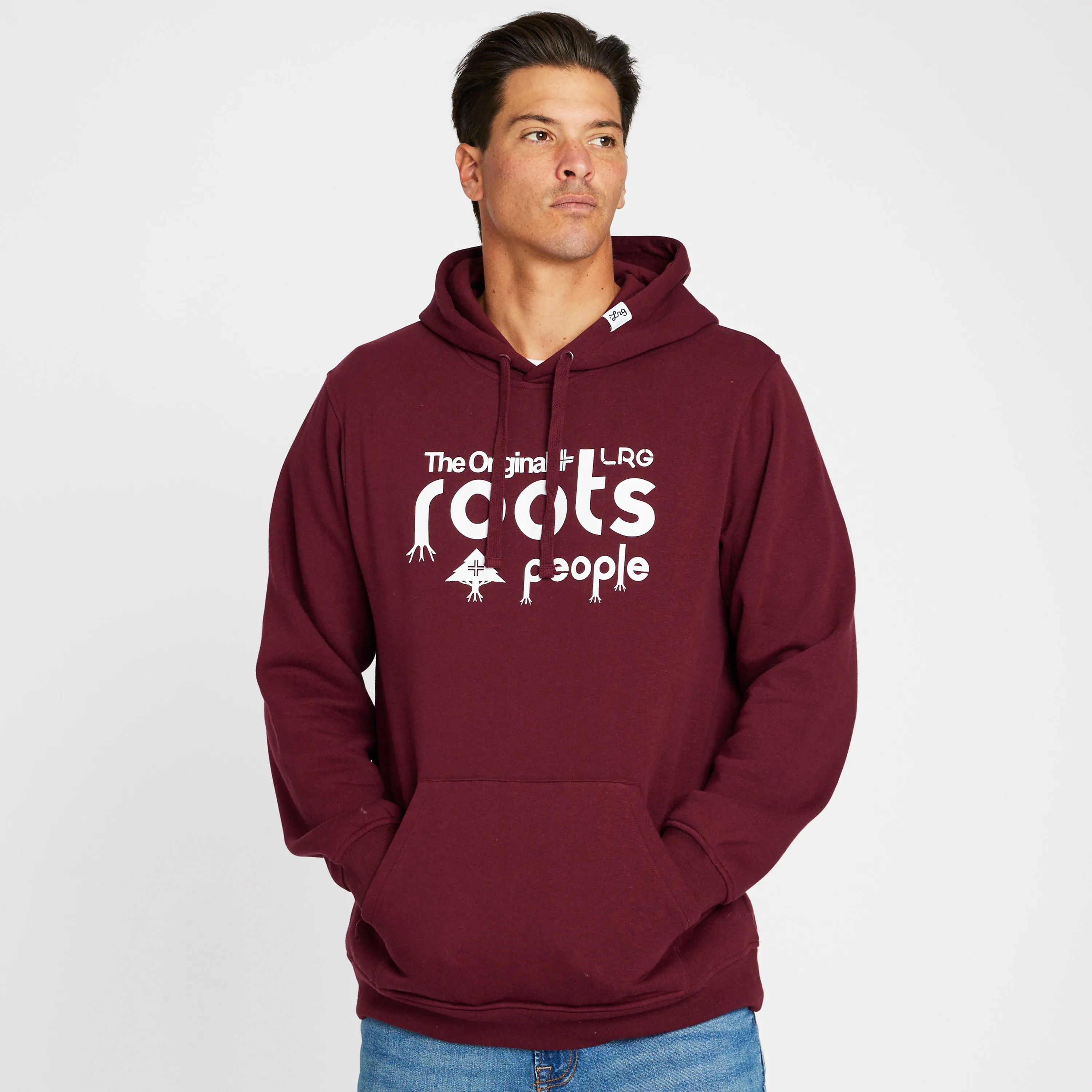 OG ROOTS PEOPLE PULLOVER HOODIE - BURGUNDY sold by Lrg product image thumbnail 2