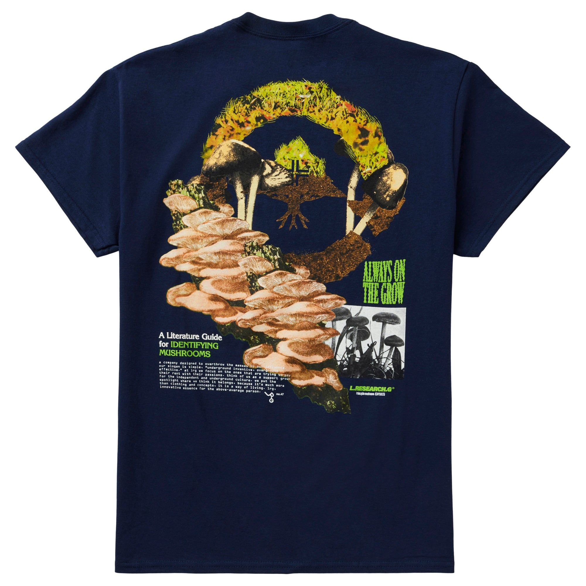 SHROOM GUIDE TEE - NAVY sold by Lrg