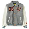 WU TANG X LRG CREAM VARSITY WOOL JACKET - HEATHER GREY sold by Lrg