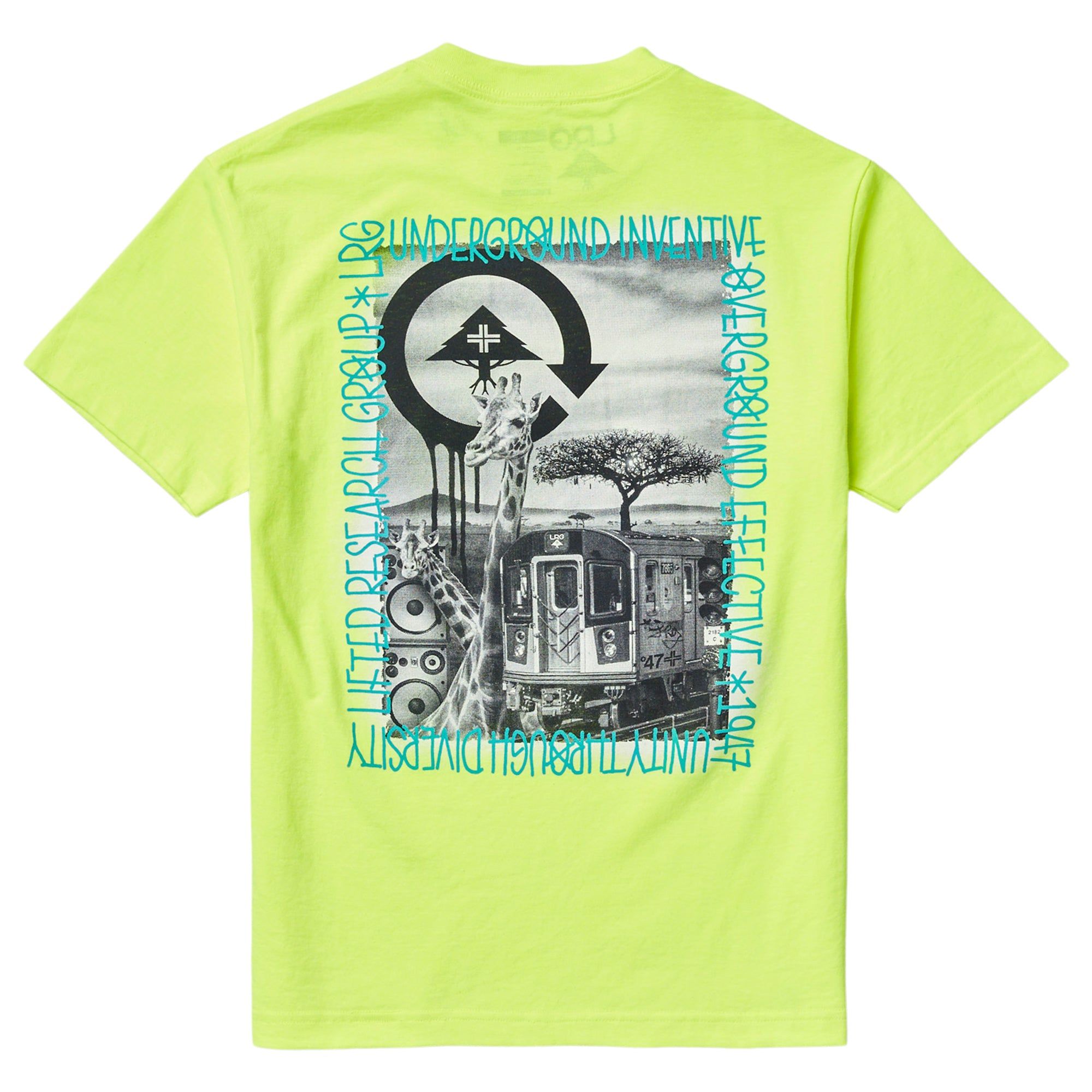 UNDERGROUND RESEARCH TEE - NEON GREEN sold by Lrg