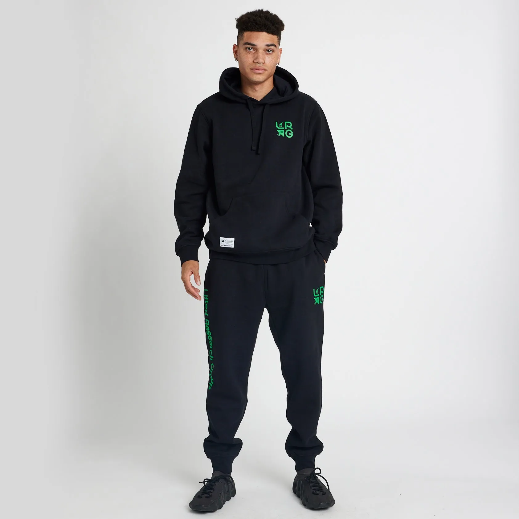 STACKED MULTI LOGO PULLOVER HOODIE - BLACK sold by Lrg product image thumbnail 3