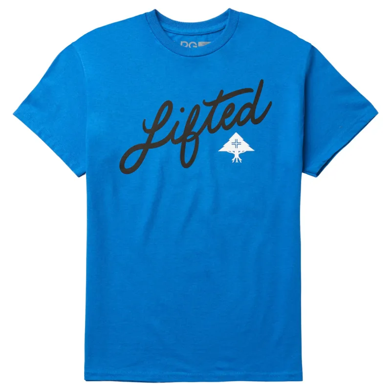 ANGLED SCRIPT TEE - ROYAL sold by Lrg