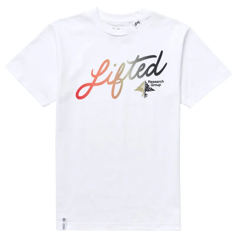 SPLIT TREE SCRIPT TEE - WHITE sold by Lrg