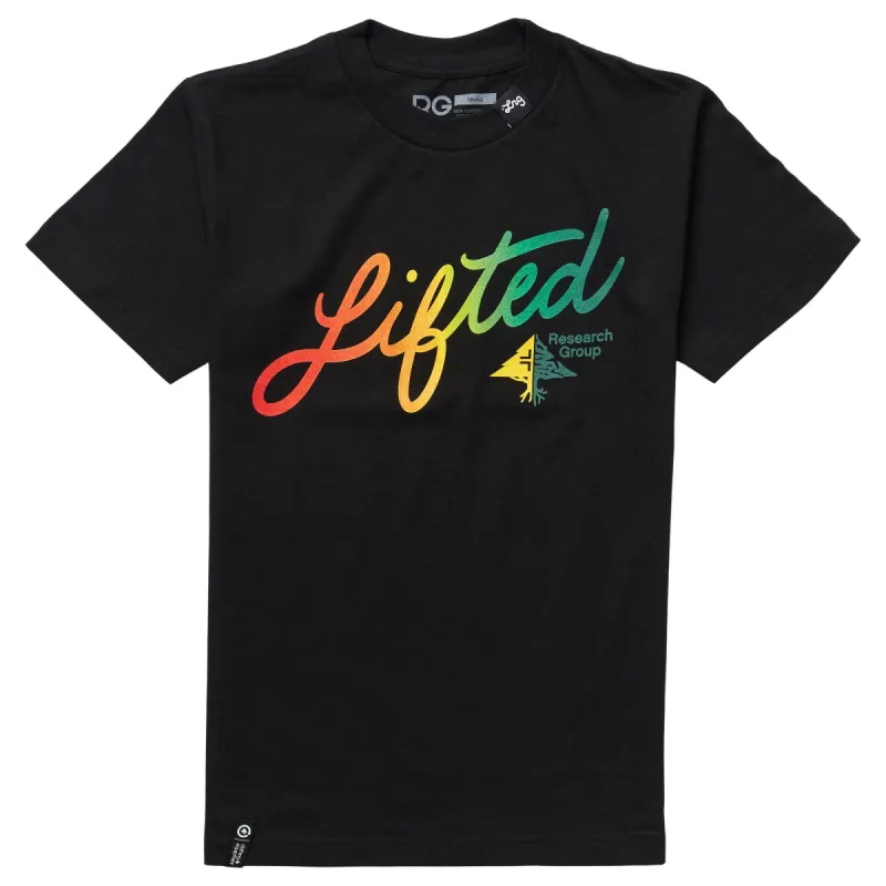 SPLIT TREE SCRIPT TEE - BLACK sold by Lrg