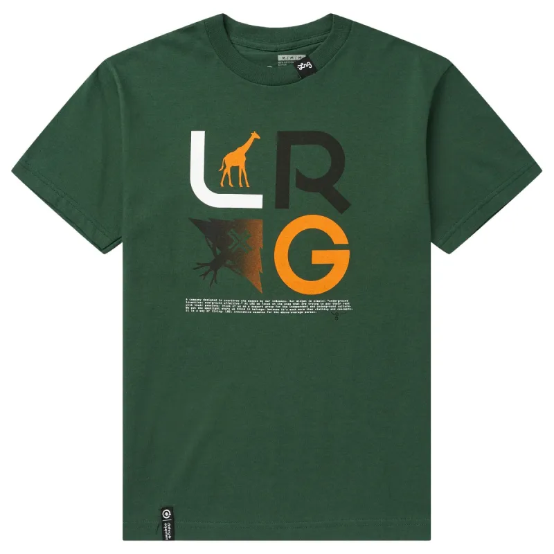 SLOGAN STACKED ICONS TEE - FOREST GREEN sold by Lrg