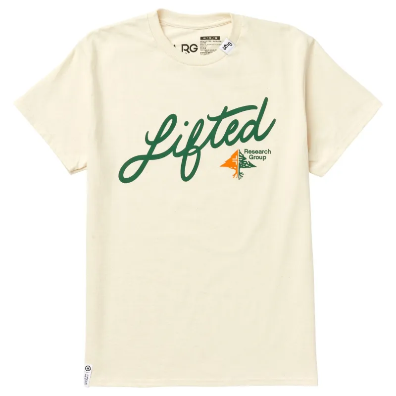 SPLIT TREE SCRIPT TEE - CREAM sold by Lrg