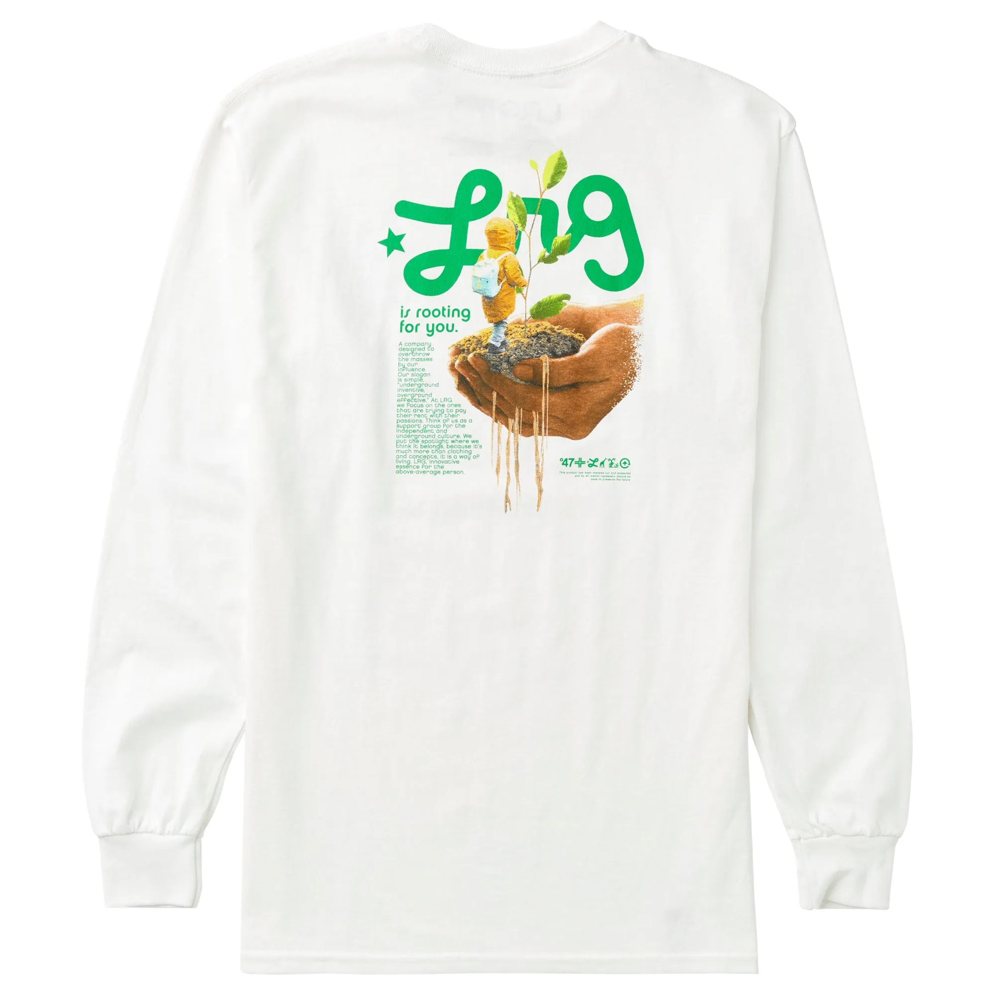 LRG IS ROOTING FOR US LONG SLEEVE TEE - WHITE sold by Lrg